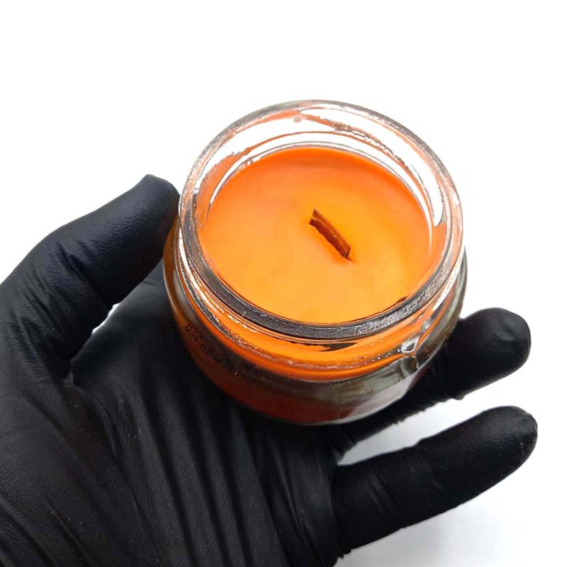 550059 شمع معطر شیشه ای درب فلزی پارمیس مدل پرتقال( اورنج )