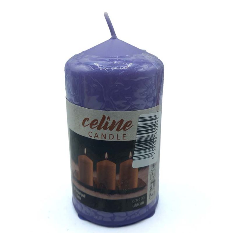 550017 شمع استوانه ای بنفش ارتفاع 11cm