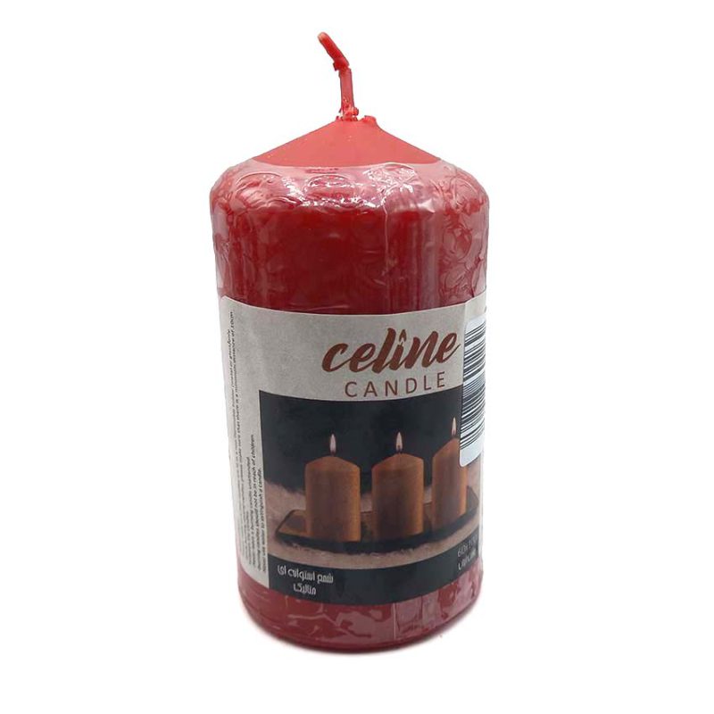 550018 شمع استوانه ای قرمز ارتفاع 11cm