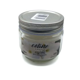 550032 شمع معطر شیشه ای درب فلزی سلین مدل یاس ( جاسیم)