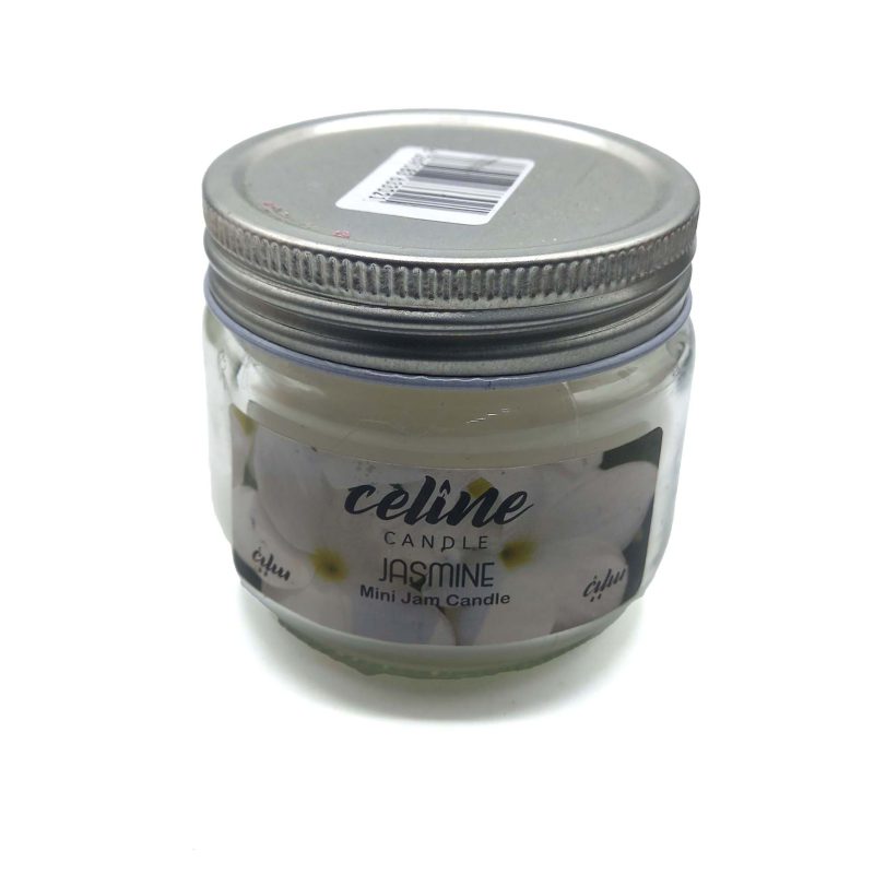 550032 شمع معطر شیشه ای درب فلزی سلین مدل یاس ( جاسیم)