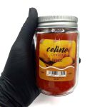 550042 شمع معطر شیشه ای درب فلزی سلین بزرگ مدل انبه ( منگو )