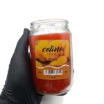550042 شمع معطر شیشه ای درب فلزی سلین بزرگ مدل انبه ( منگو )