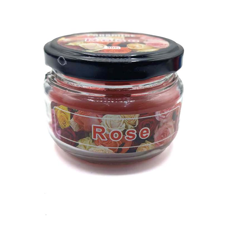 شمع معطر شیشه ای درب فلزی پارمیس مدل گل رز