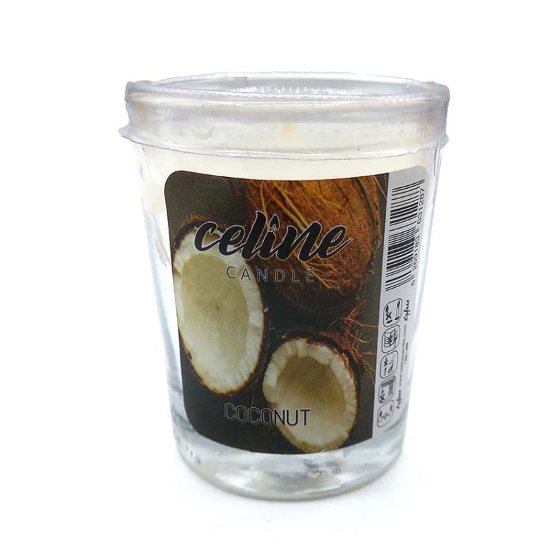 550021 شمع معطر شیشه ای شاتی سلین مدل نارگیل (کوکونات )