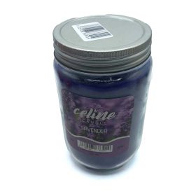 550040 شمع معطر شیشه ای درب فلزی سلین بزرگ مدل اسطوخودوس ( لوندر )