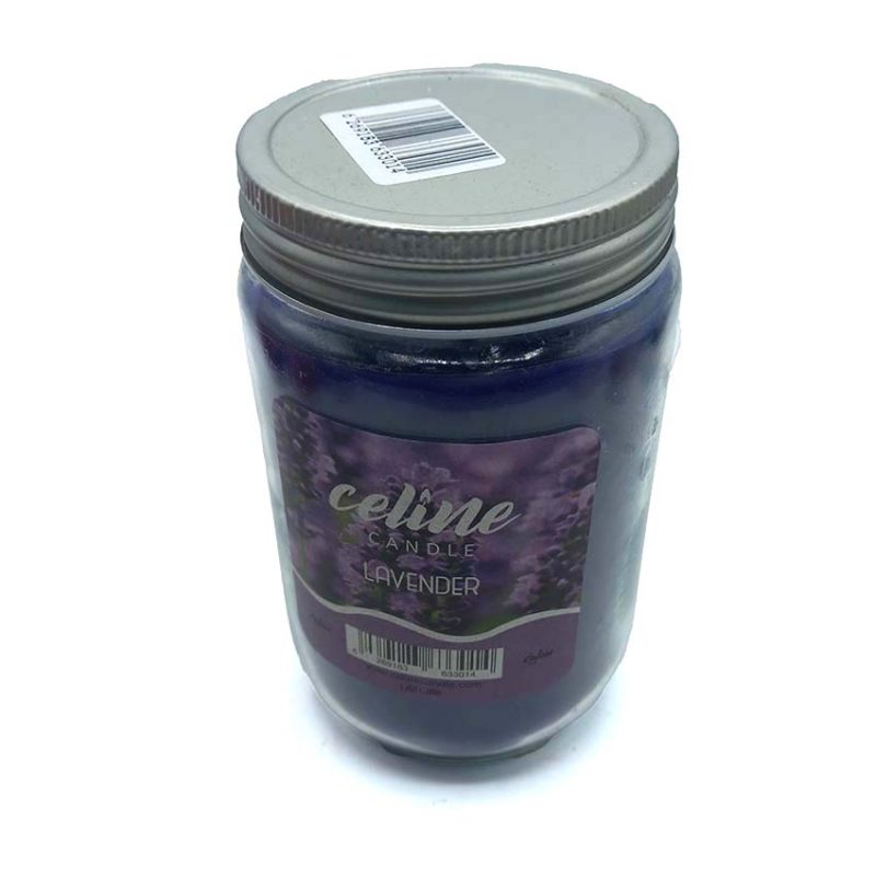 550040 شمع معطر شیشه ای درب فلزی سلین بزرگ مدل اسطوخودوس ( لوندر )