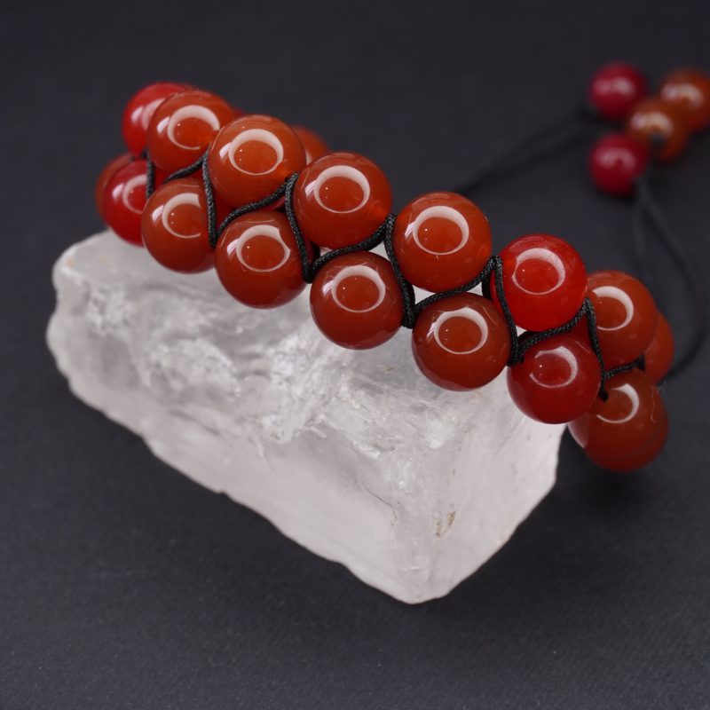 دستبند دوردیفه سنگ عقیق قرمز کد 310168