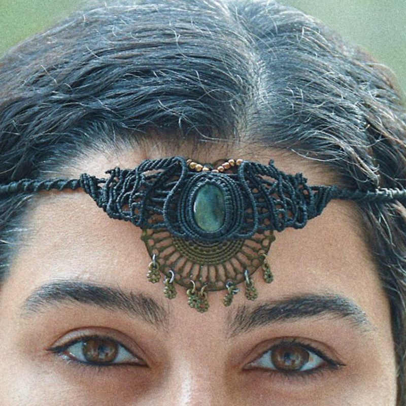 گردنبند سنگ لابرادوریت ماداگاسکار کد 320107