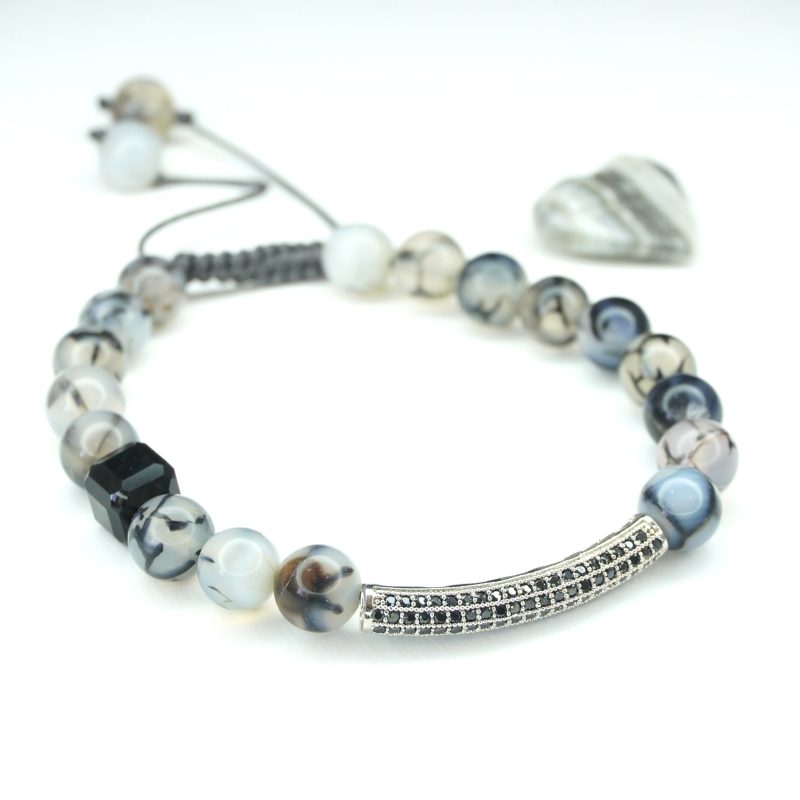 دستبند شجر وعقیق مکعبی کد 310191