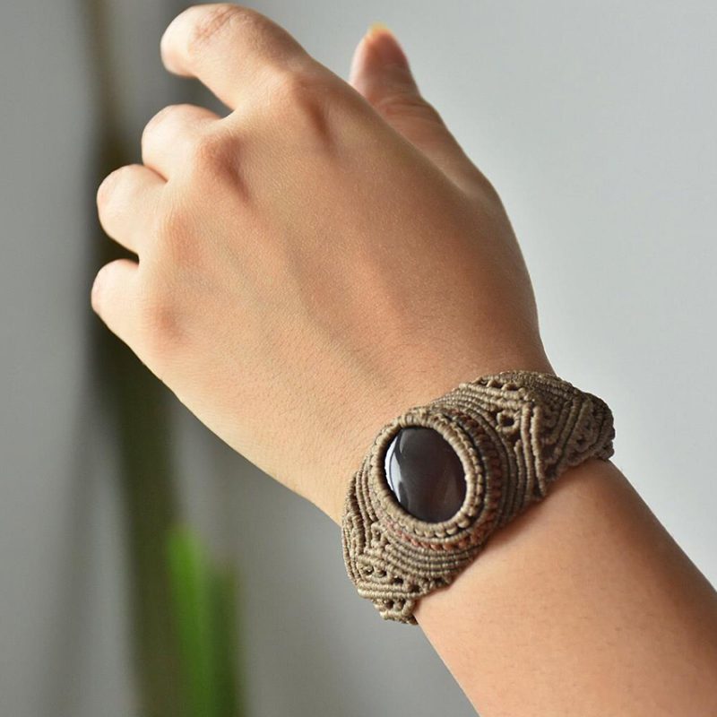 دستبند سنگ عقیق جگری