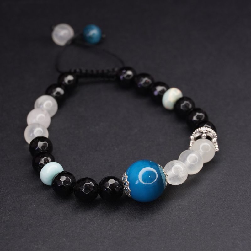 دستبند سنگی عقیق وسلنایت وجاسپر کد 310188