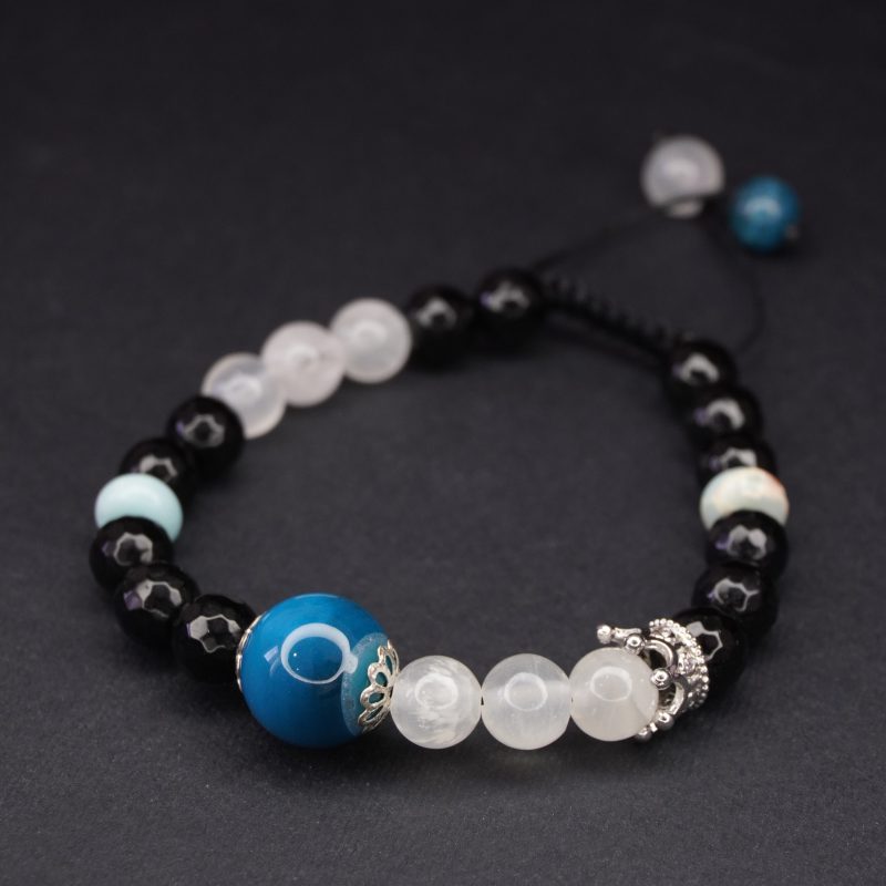 دستبند سنگی عقیق وسلنایت وجاسپر کد 310188