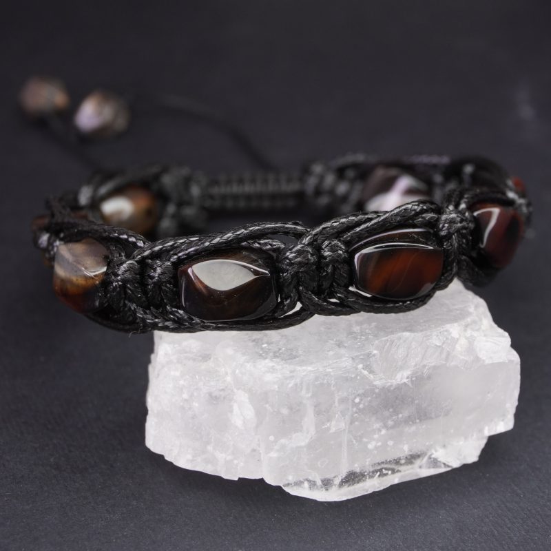 دستبند بافت چرم سنگ هلی کد310167