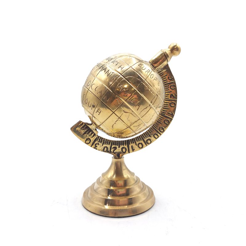 کره زمین برنجی هندی ارتفاع 14cm کد 210038