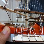 کشتی بادبانی قرمز طول 70 سانتیمتر کد 720023