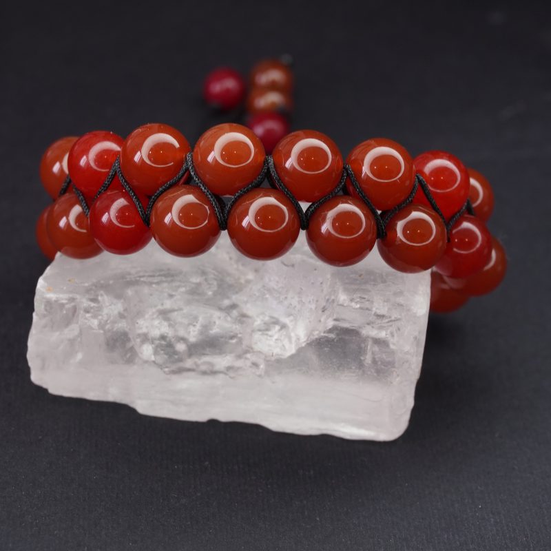 دستبند دوردیفه سنگ عقیق قرمز کد 310168