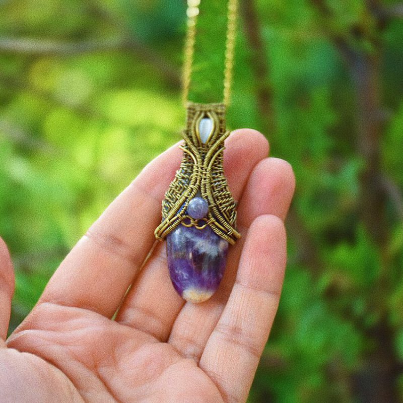 گردنبند سنگ آمیتیست کد 320094