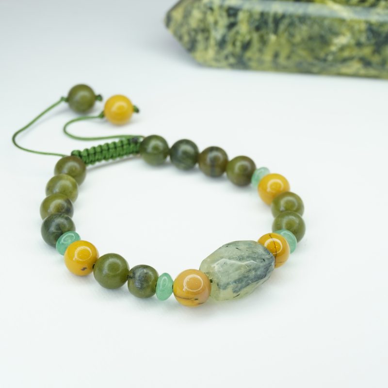 دستبند سنگ یشم پرهینت کد 310185