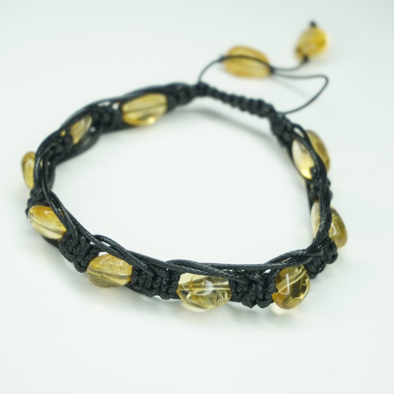 دستبند بافت چرم سنگ سیترین کد310164