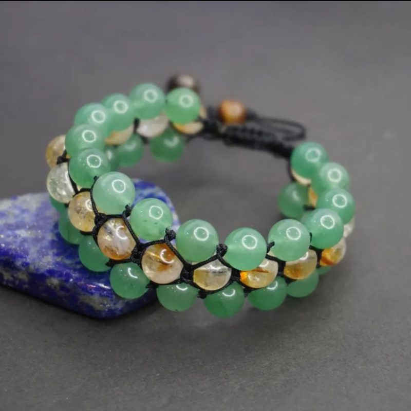 دستبند سه ردیفه اونتورین وسیترین کد 310169