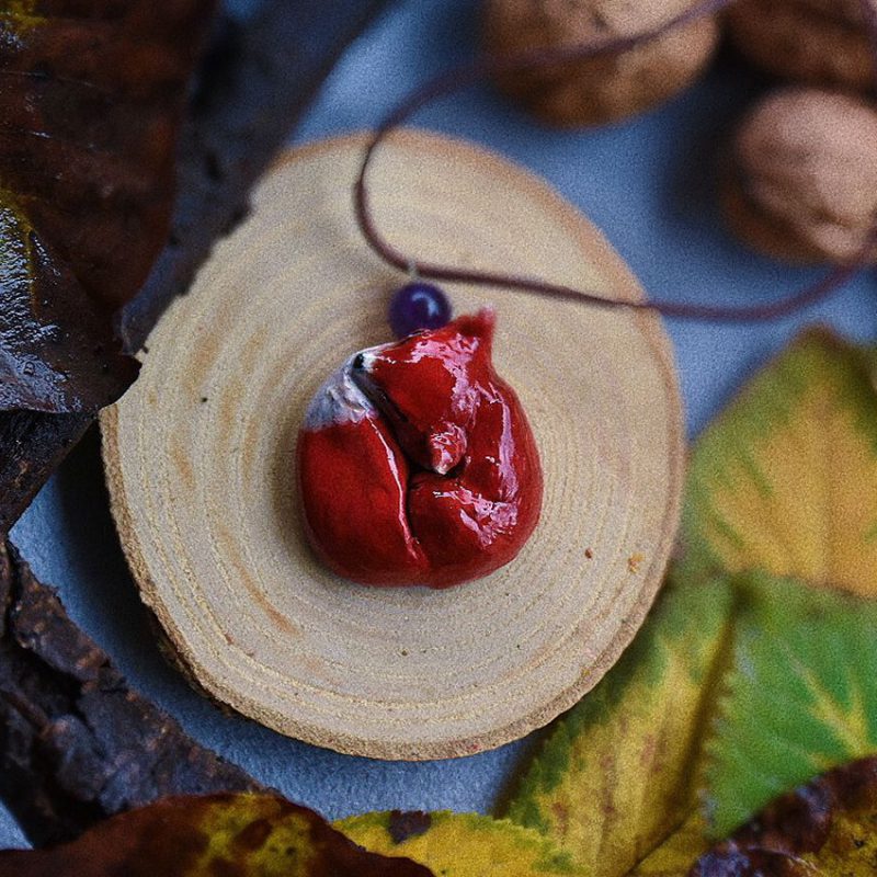 گردنبند جادویی روباه با سنگ آمیتیست کد320089