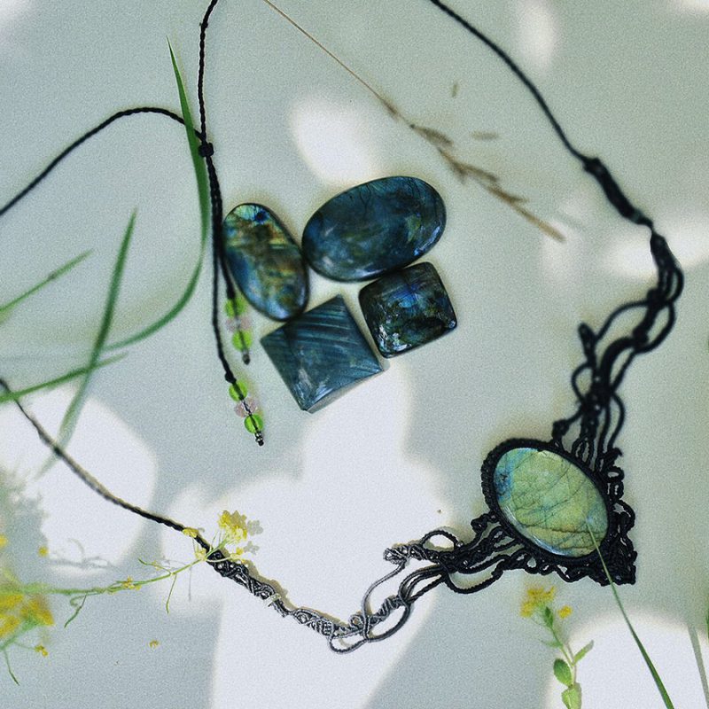 گردنبند سنگ لابرادوریت معدنی کد 320102