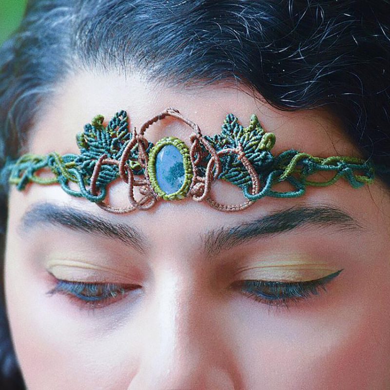 گردنبند وسر بند عقیق شجر کد 320106