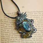 گردنبند سنگ لابرادوریت اژدها کد 320100