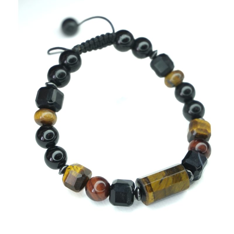 دستبند عقیق سیاه وچشم ببر کد 310181