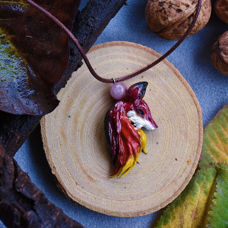 گردنبند جادوی روباه هفت رنگ با سنگ رودنیت کد 320087