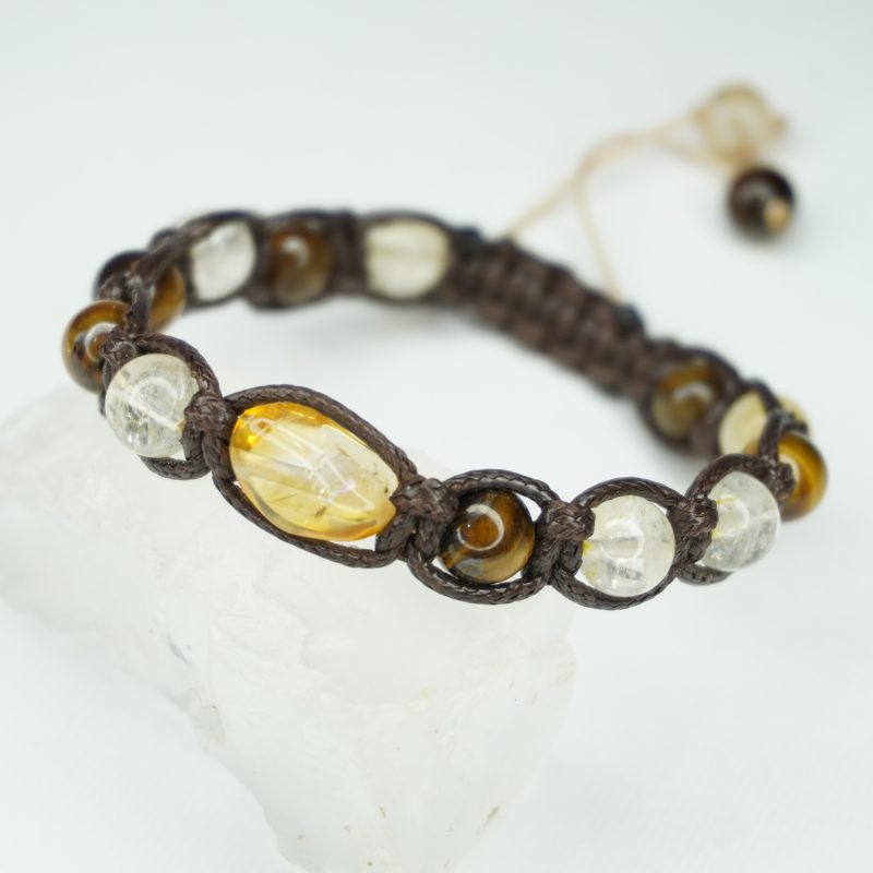 دستبند سنگ سیترین وچشم ببر ورز کریستال کد 310176