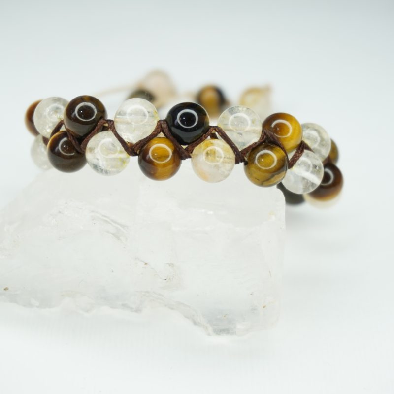 دستبند بافت سیترین وچشم ببر ورز کریستال 310199