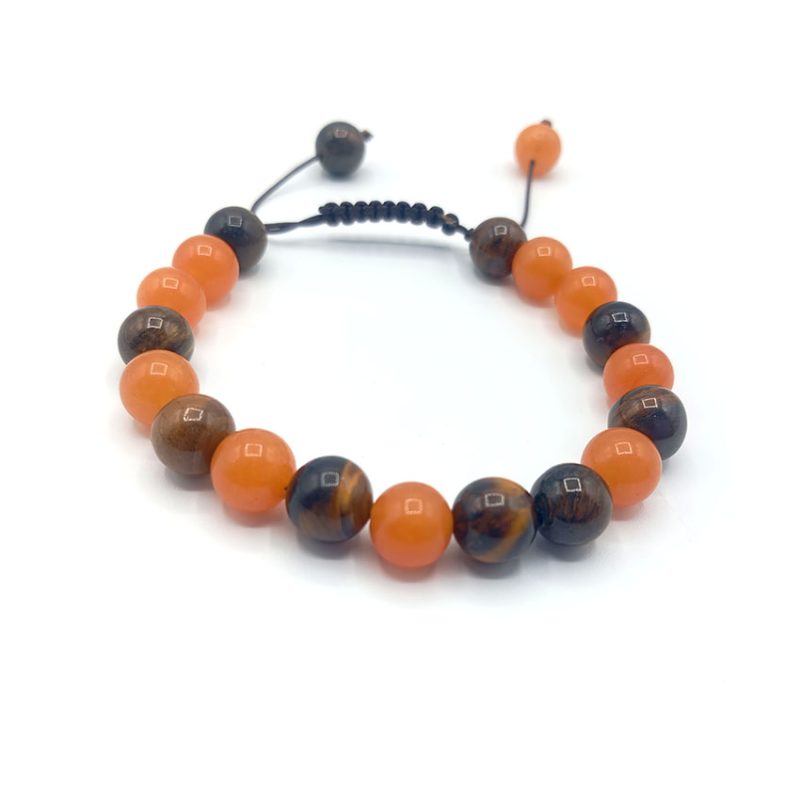 دستبند اونتورین نارنجی وچشم ببر 310219