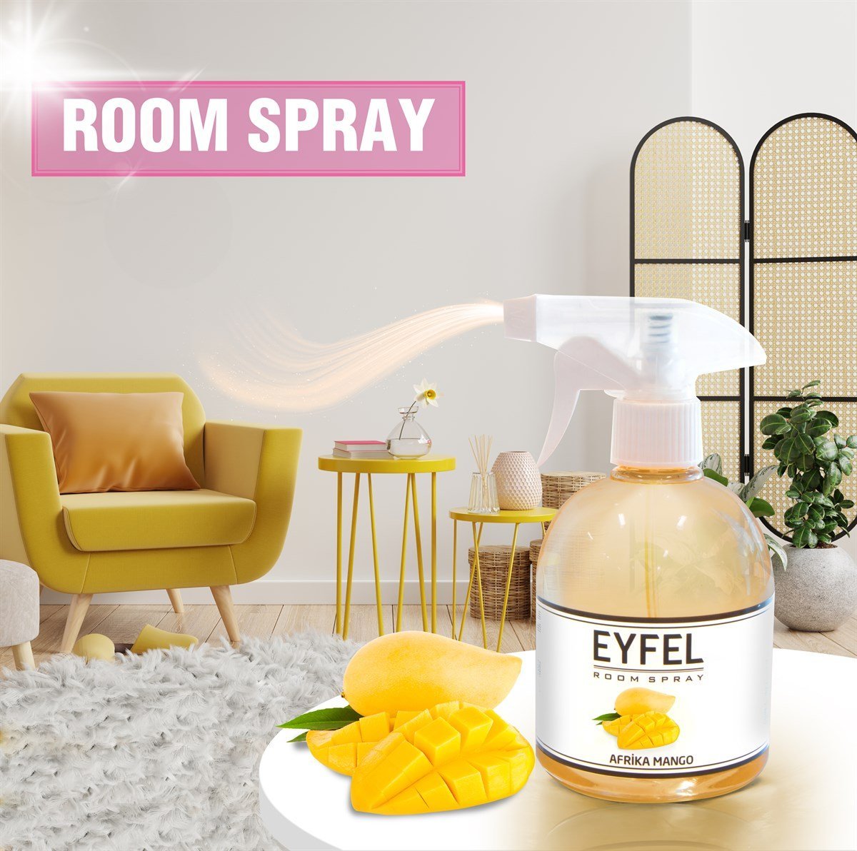 afrika-mango-room-spray-500mlafrika-af-4725-8 اسپری خوشبو کننده هوا ایفل اصل EYFEL مدل انبه آفریقایی african mango حجم 500 میلی لیتر کد 562010