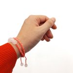 دستبند بافت رز کوارتز تراش کد 310211