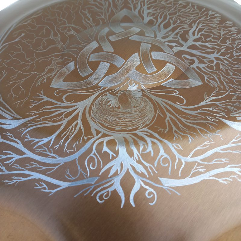 هنگ درام برند چوپی پن جنس استیل ضدزنگ تمام دست ساز طرح درخت زندگی کد 152009