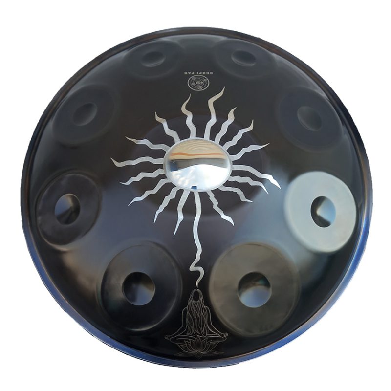 هنگ درام برند چوپی پن جنس استیل ضدزنگ تمام دست ساز طرح خورشید و انسان کد 152012