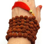 تسبیح رودراکشا 10میل پنج موکی گره بافی شده هندی اصل 108 عددی سایز 10 - Image 5