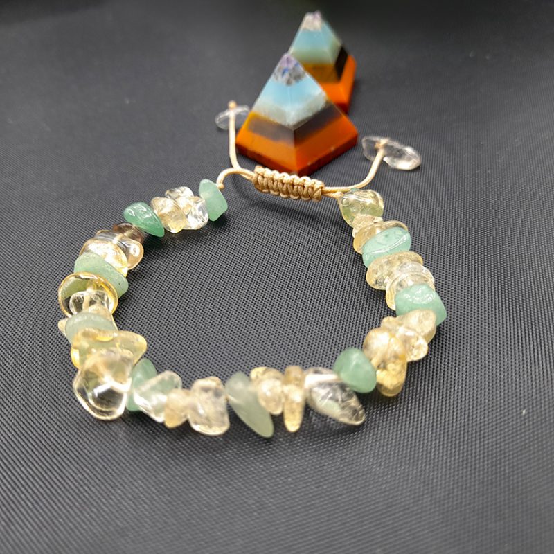 دستبندچیپسی سیترین وعقیق سبز کد310226