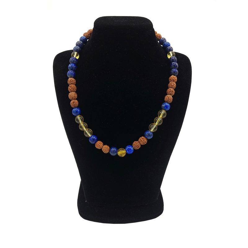 گردنبند رود راکشا وسنگ سیترین ولاجورد کد320026