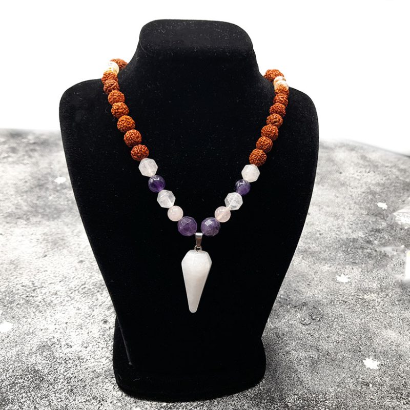 گردنبند رود راکشا آمیتیست آویز کوارتز کد 320078