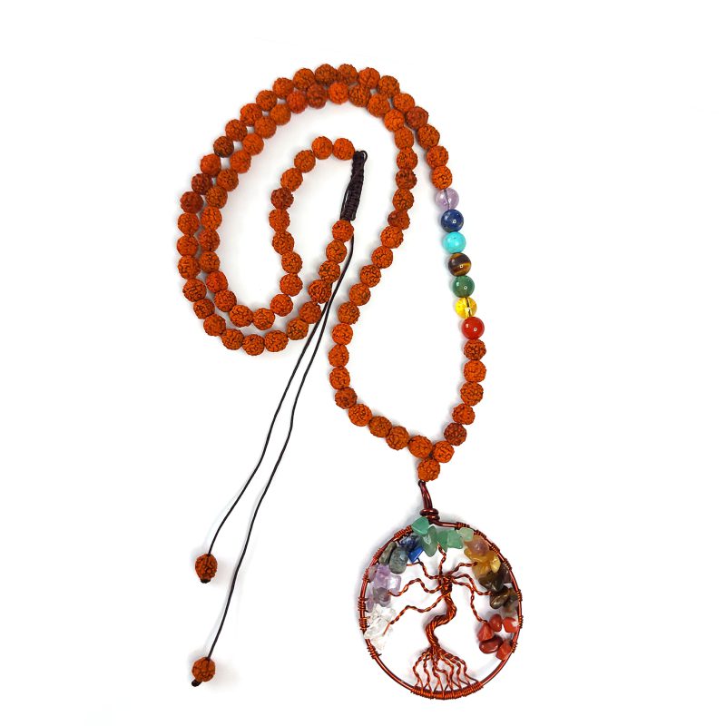 گردنبند رود راکشا،هفت چاکرا و آویز درخت زندگی کد 320019