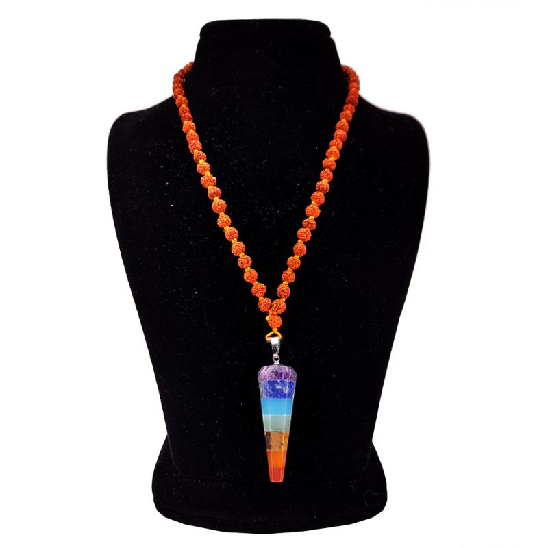 گردنبند رود راکشا هفت چاکرا مخروطی کد 320007