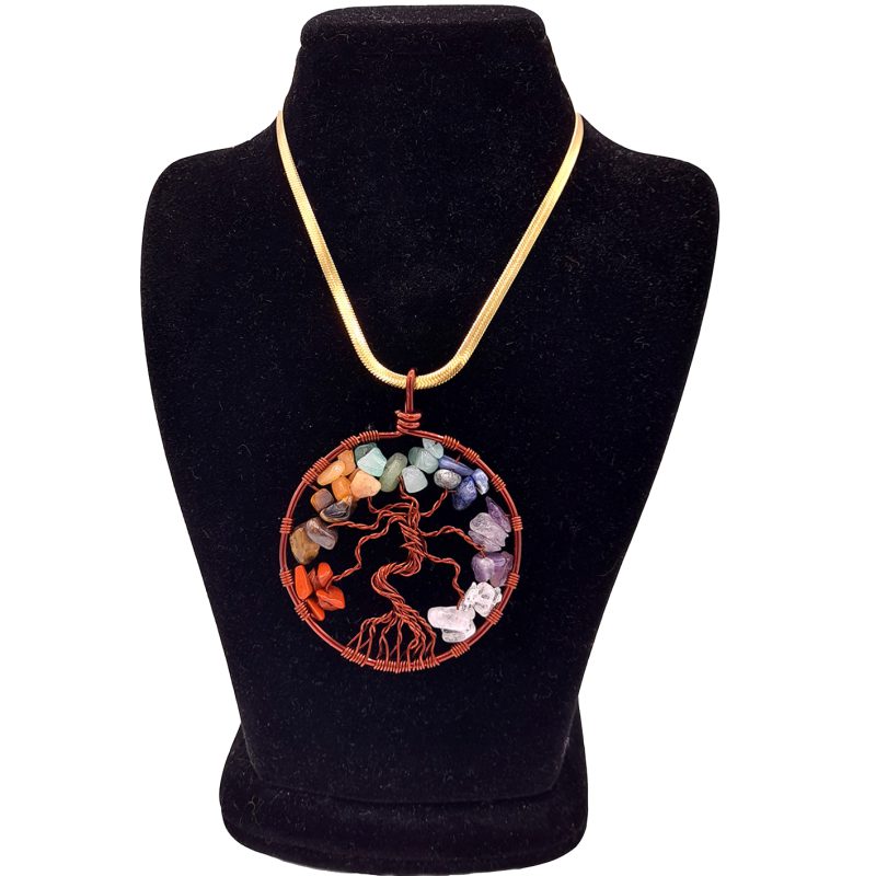 گردنبند آویز درخت زندگی و زنجیر ماری کد 320012