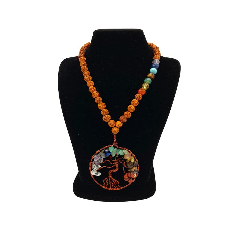 گردنبند رود راکشا،هفت چاکرا و آویز درخت زندگی کد 320019