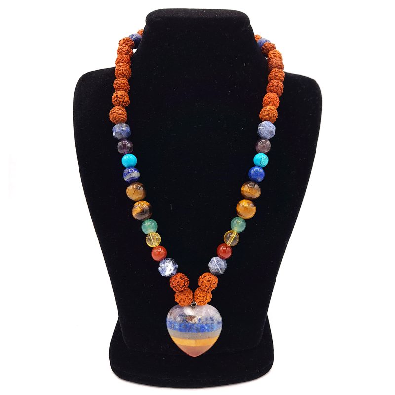 گردنبند هفت چاکرا و آویز قلب کد 320003