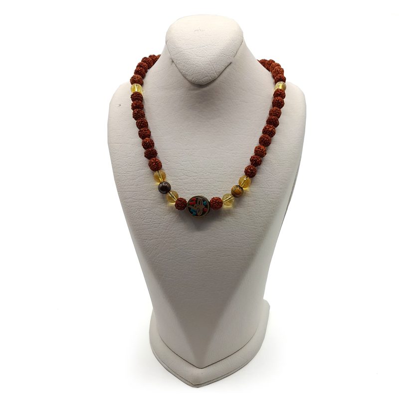 گردنبند رود راکشا و سیترین وچشم ببر کد320059