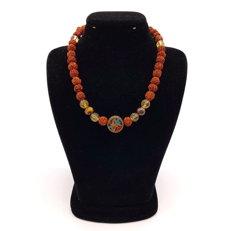 گردنبند رود راکشا و سیترین وچشم ببر کد320059