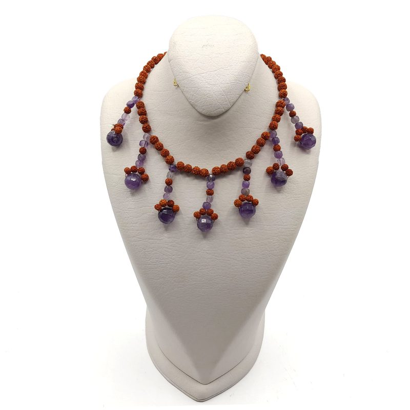 گردنبند رود راکشا وآمیتیست طرح گل کد 320073